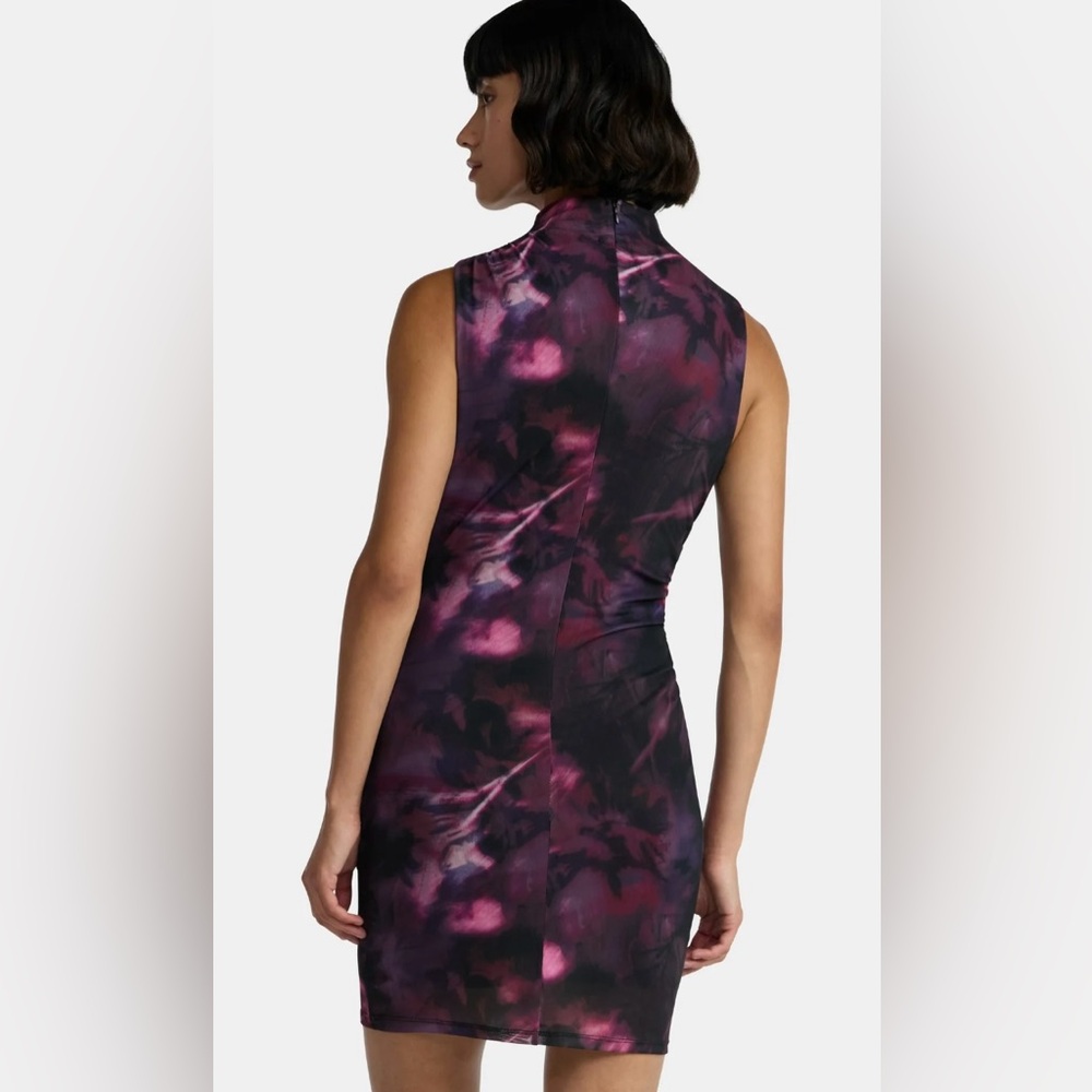 NWT Sleeveless Purple Tie-Dye Bodycon Dress - Picture 3 of 10